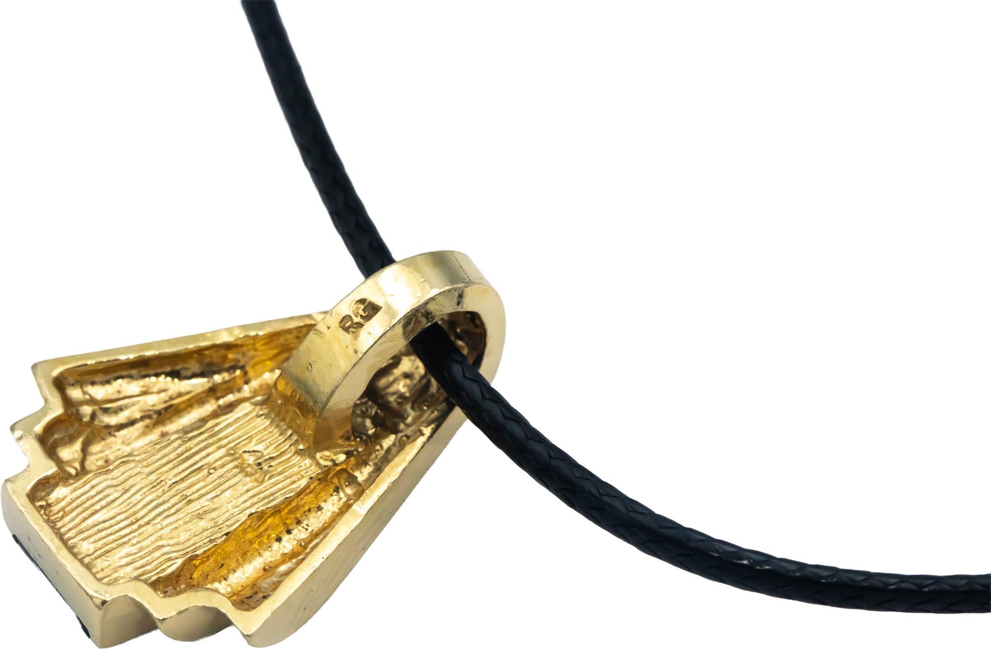 14k Yellow Gold Jewelry Painted Enamel Abstract Pendant Necklace