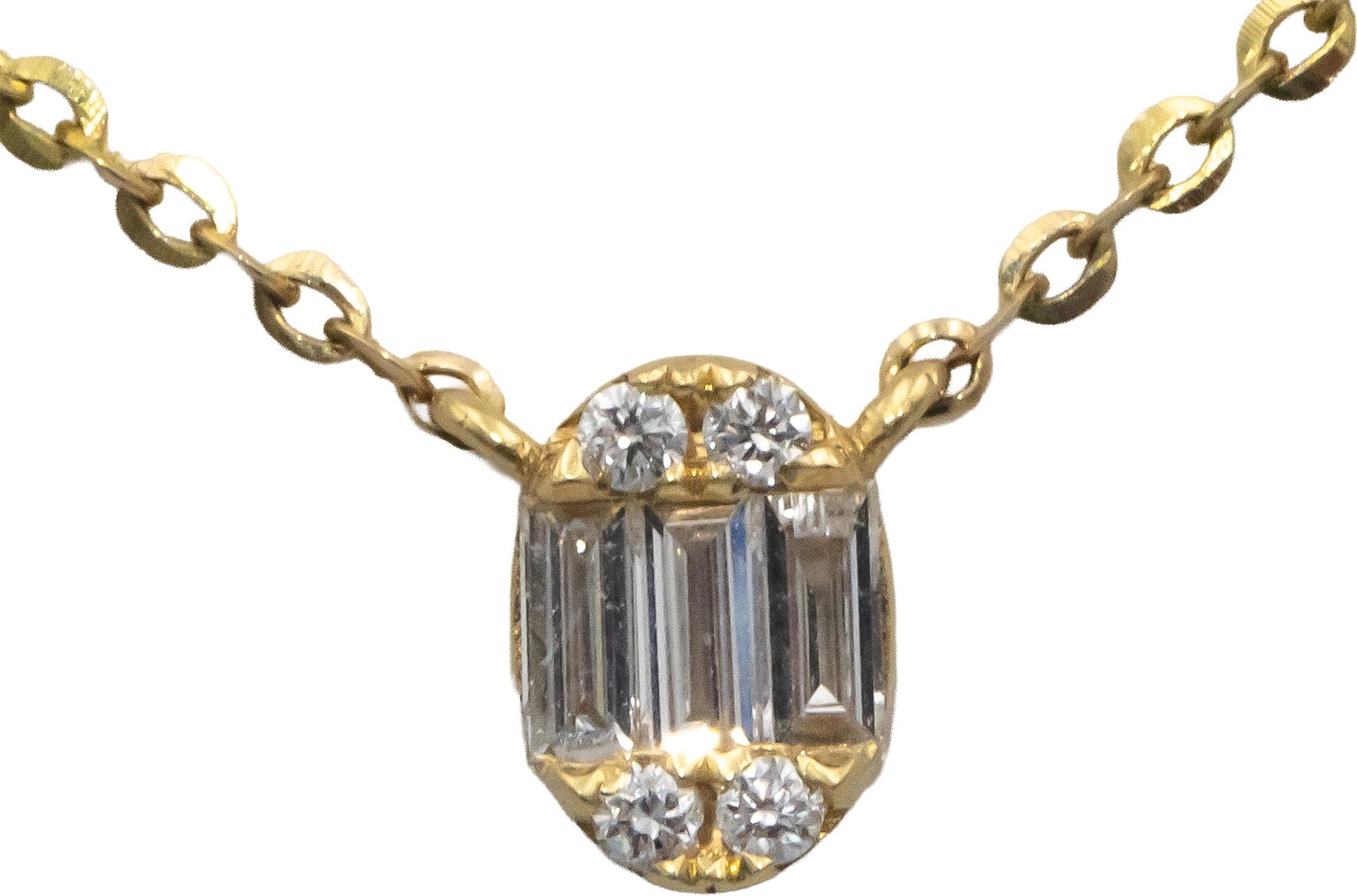 Diamond 18k Yellow Gold Jewelry Fancy Formal Necklace 0.51CT