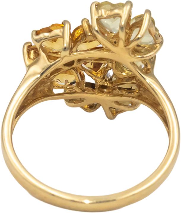 10k Yellow Gold Assorted Gemstone Flower Ring 2.50CT Size 7 w/ Diamond Accents