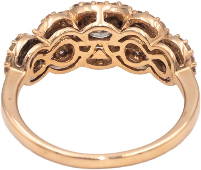 LE VIAN 14k Rose Gold White & Chocolate Diamond Cocktail Ring 1.0CT Size 7