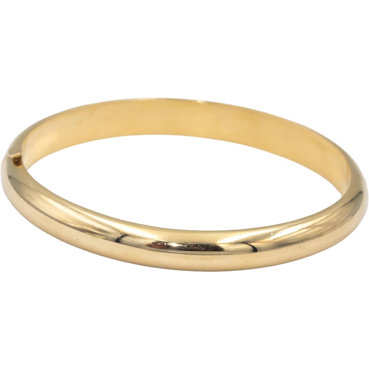 TIFFANY & CO. Vintage 14k Yellow Gold Bangle Bracelet Size Extra Large