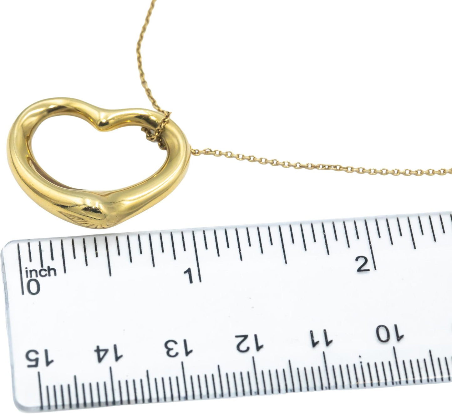 TIFFANY & CO. 18k Yellow Gold Elsa Peretti Open Heart Pendant Necklace $2700