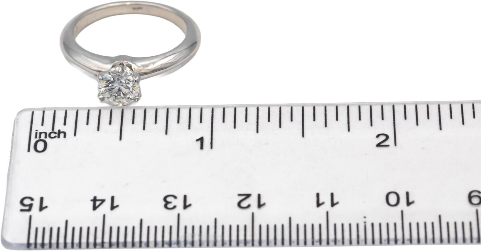 TIFFANY & CO. GIA Certified Platinum VVS1/F Diamond Engagement Ring .73CT Size 6