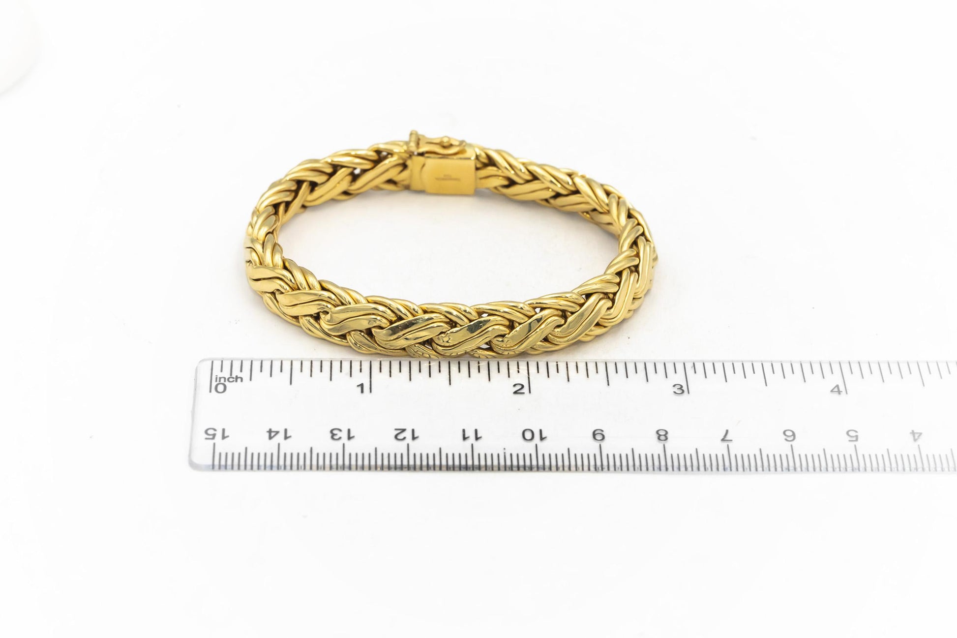 TIFFANY & CO. 18k Yellow Gold Byzantine Woven Chain Bracelet