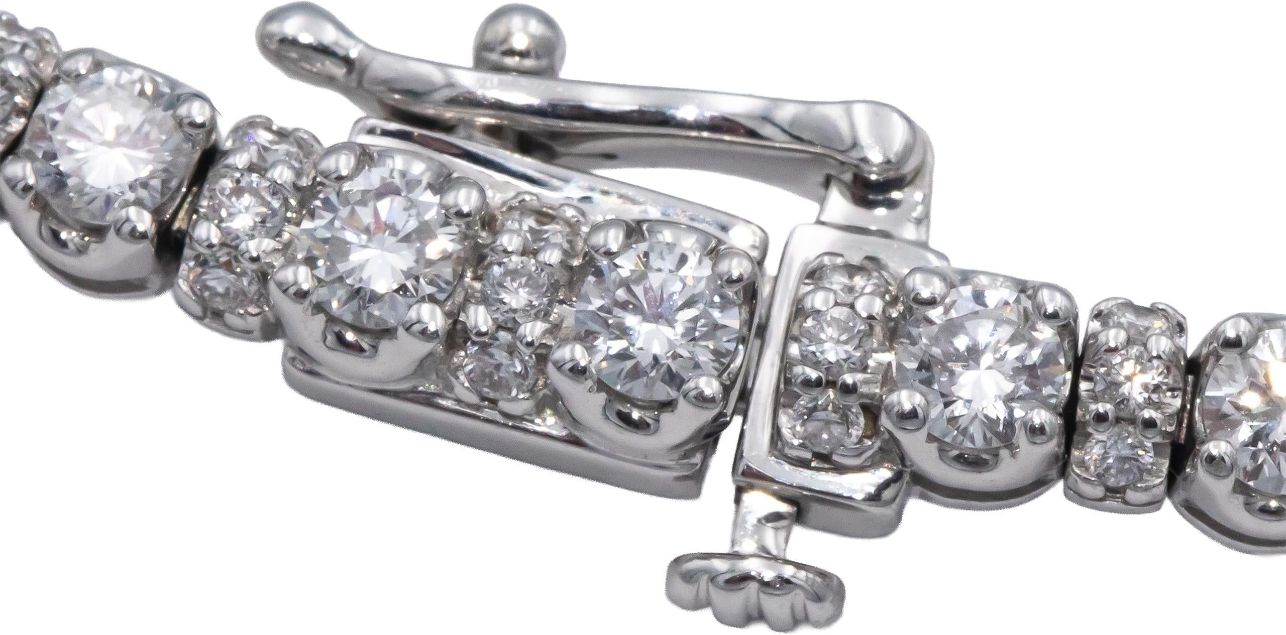 14k White Gold Lab-Grown VS Round Diamond Tennis Necklace 10.0CT