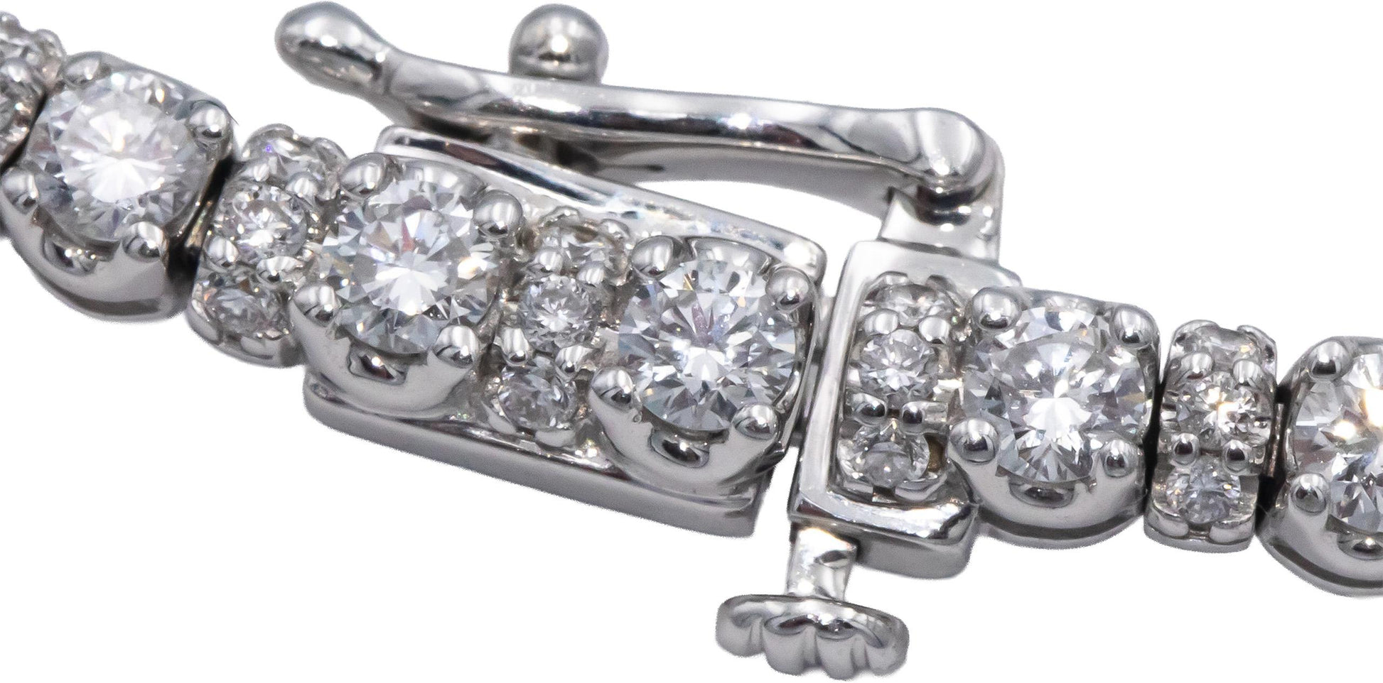 14k White Gold Lab-Grown VS Round Diamond Tennis Necklace 10.0CT