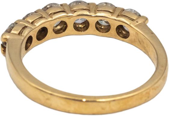 10k Yellow Gold Round Diamond Five Stone Band Ring 1.14CT Size 5.75