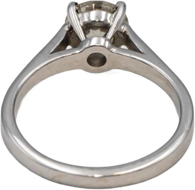 Round Diamond 18k White Gold Solitaire Engagement Ring 1.09CT Size 6