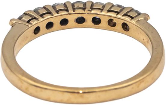 10k Yellow Gold Round Diamond Seven Stone Band Ring 0.52CT Size 6.75