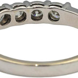 18k White Gold VS Round Diamond Four Stone Band Ring 0.33CT Size 6