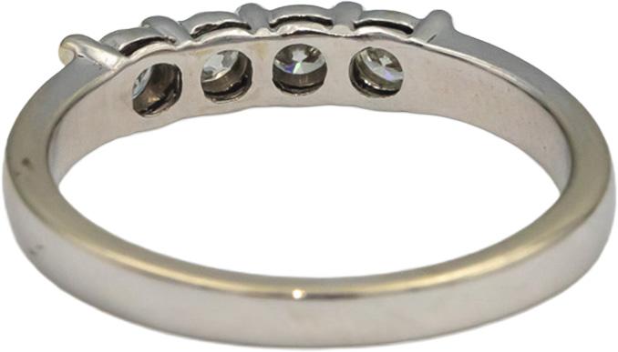18k White Gold VS Round Diamond Four Stone Band Ring 0.33CT Size 6