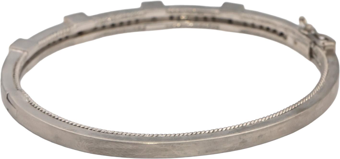 18k White Gold VS Round Diamond Bangle Bracelet 0.58CT