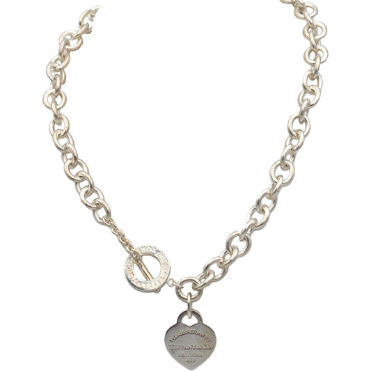 TIFFANY & CO. Sterling Silver "Return To Tiffany" Heart Tag Toggle Necklace