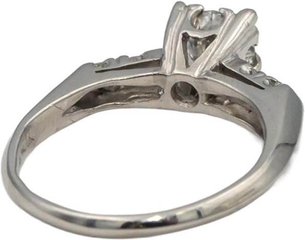Vintage Antique Platinum Round Diamond Wedding Ring 0.60CT w/ 0.55CT Center
