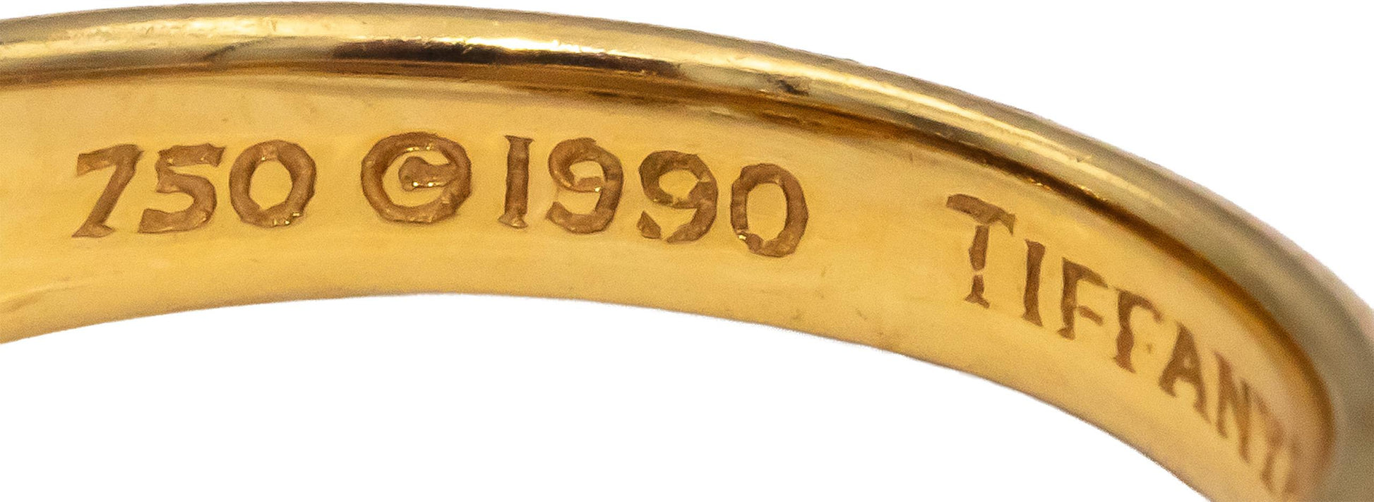 TIFFANY & CO. Vintage 18k Yellow Gold Round Diamond "X" Style Ring .17CT Size 7