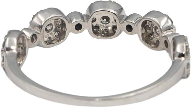18k White Gold Round Diamond Cluster Band Ring 0.40CT Size 7.25