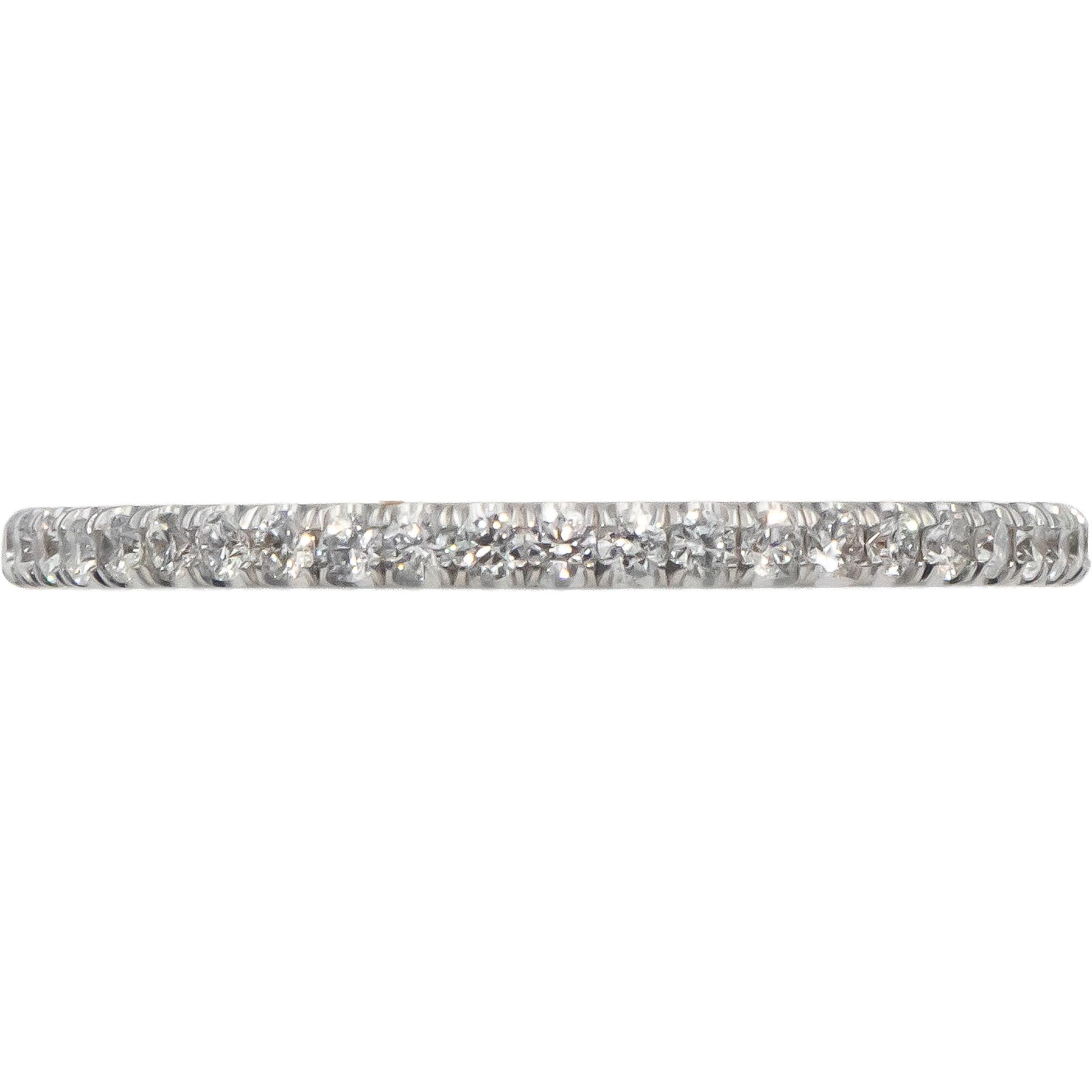 18k White Gold VS Round Diamond Eternity Band Ring 0.35CTW Size 6.5