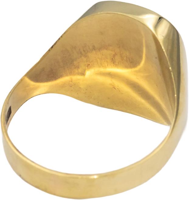 14k Yellow Gold Cabochon Lapis Lazuli Solitaire Ring Size 10.75