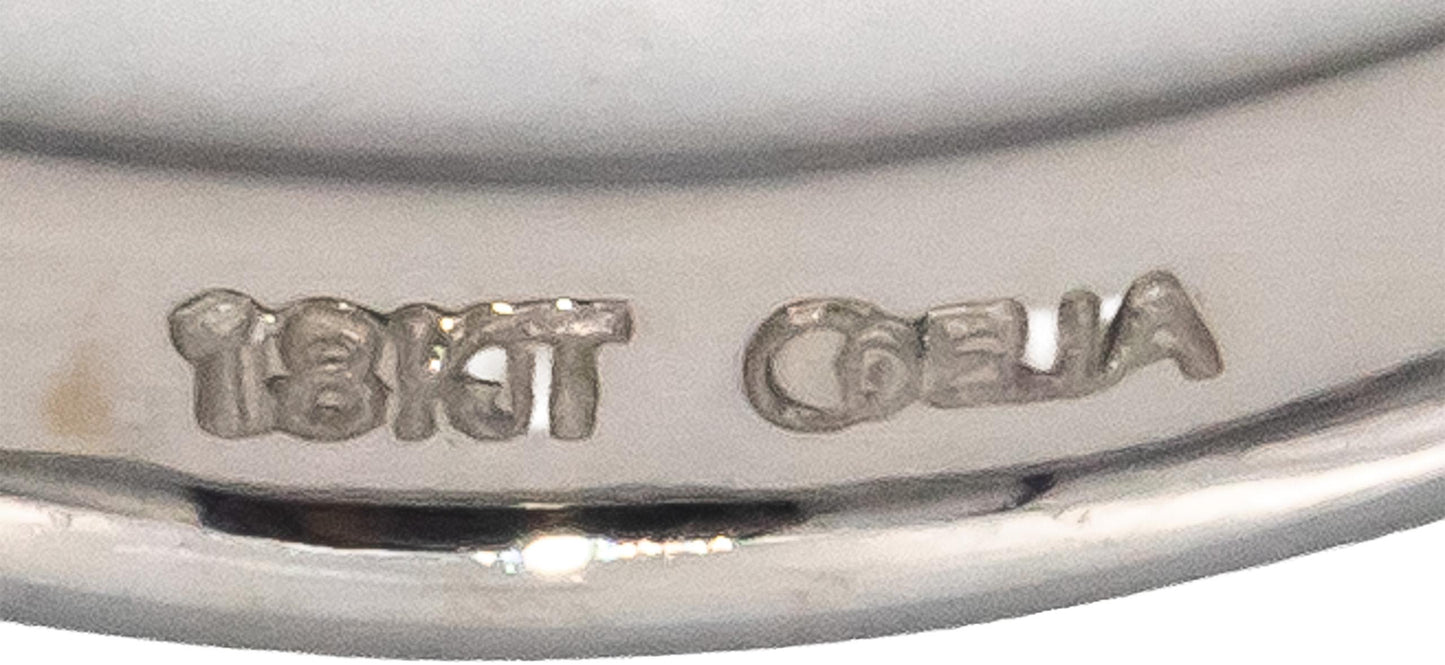 ODELIA 18k White Gold Round Diamond Band Ring 0.33CT Size 6.5