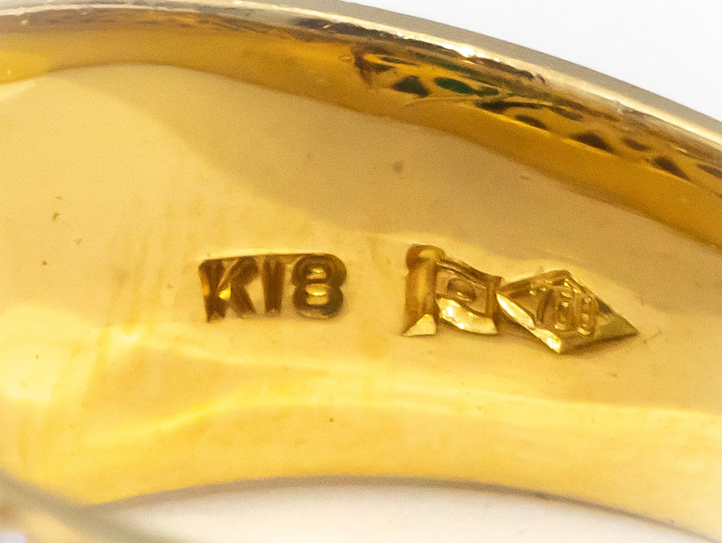 18k Yellow Gold VS Round Diamond Green Chalcedony Cocktail Ring 2.0CT Size 8.25