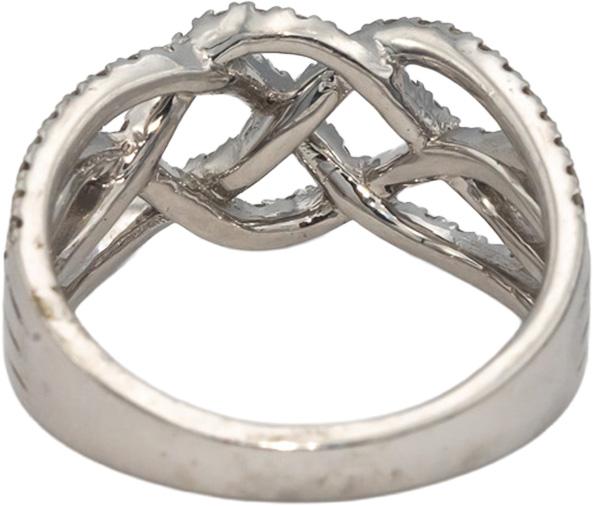 14k White Gold Round Diamond Woven Band Ring 1.0CT Size 7