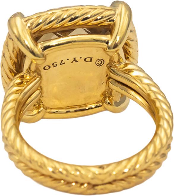 DAVID YURMAN 18k Gold Champagne Citrine & Diamond Chatelaine Ring 9.30CT $5500