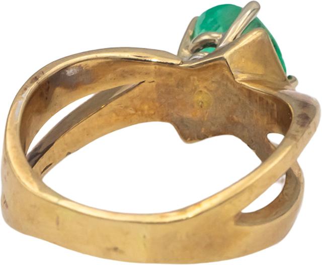 14k Yellow Gold Oval Cut Emerald Solitaire Ring 1.90CT Size 9