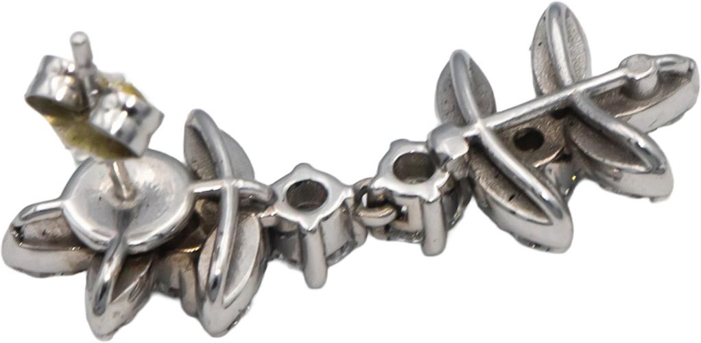 14k White Gold Round Diamond Drop Dangle Earrings 2.43CTW