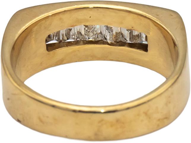 14k Yellow Gold VS Emerald Cut Channel Set Diamond Men's Band Ring 0.60CT Size 7