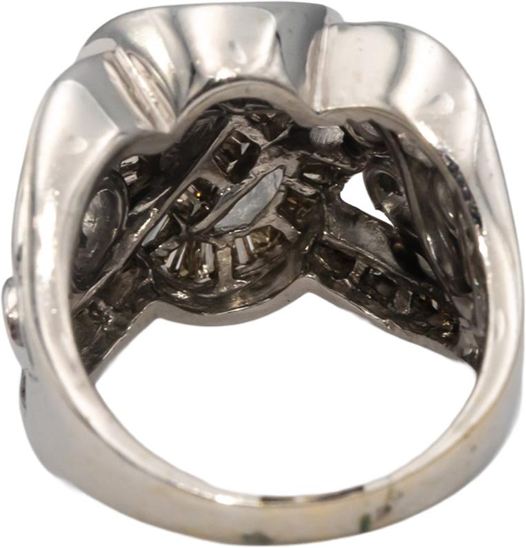 18k White Gold Baguette Cut Channel Set Diamond Cocktail Ring 2.50CT Size 9