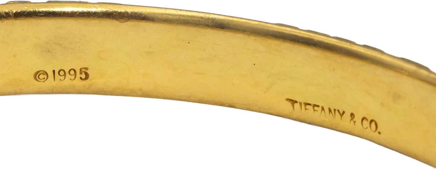 TIFFANY & CO. Vintage 18k Yellow Gold Atlas Collection Bangle Bracelet