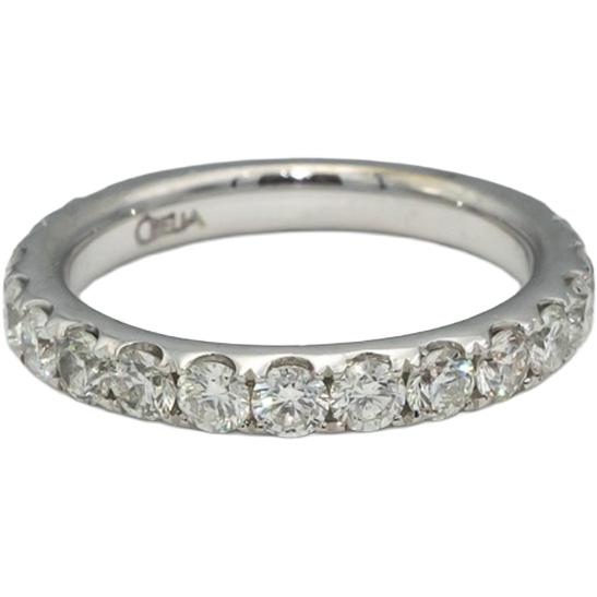 ODELIA 18k White Gold VS Round Diamond Semi-Eternity Band Ring 1.20CT Size 6.5