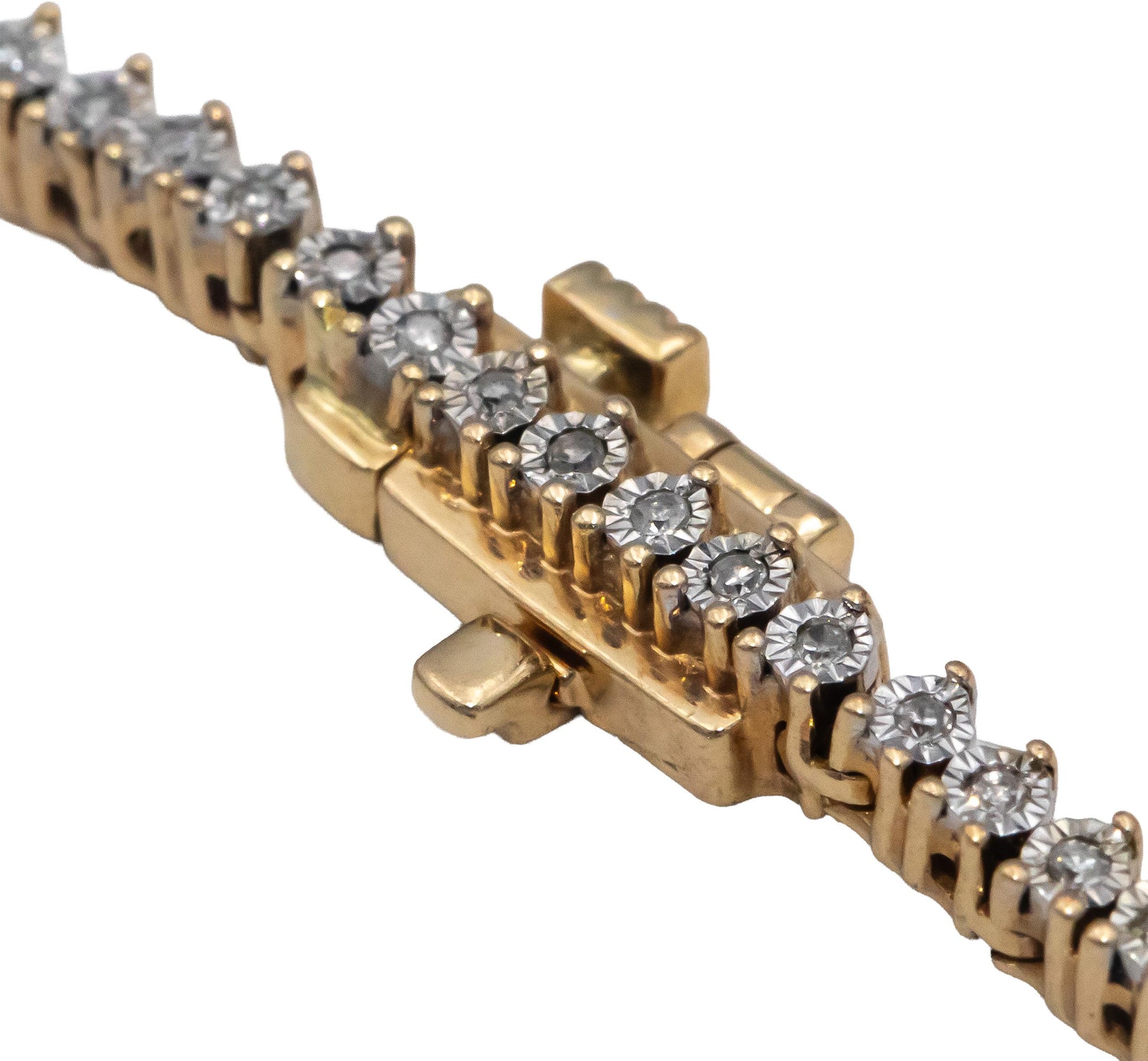 10k Yellow Gold Round Diamond Graduated Width Riviera Necklace 3.0CTW