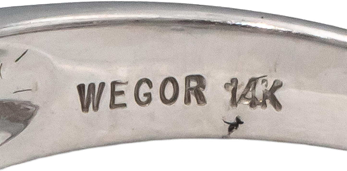 14k White Gold Baguette Cut Channel Set Two Row Band Ring 0.35CT Size 7