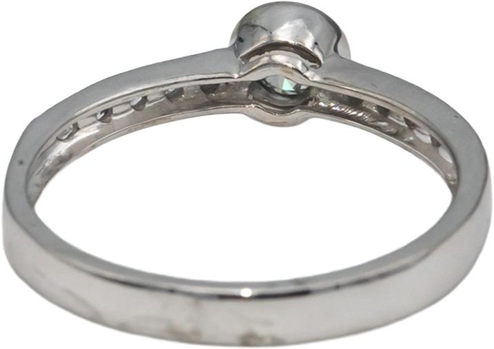 14k White Gold VS Round Diamond Engagement Ring 0.40CT w/ 0.25CT Center Size 8