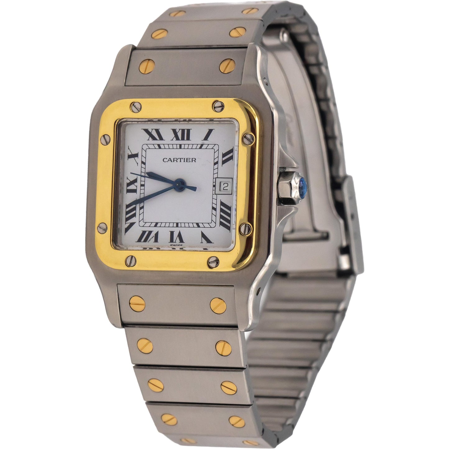 CARTIER Santos Carree Stainless Steel 18k Gold Automatic Watch 29mm Ref 2671