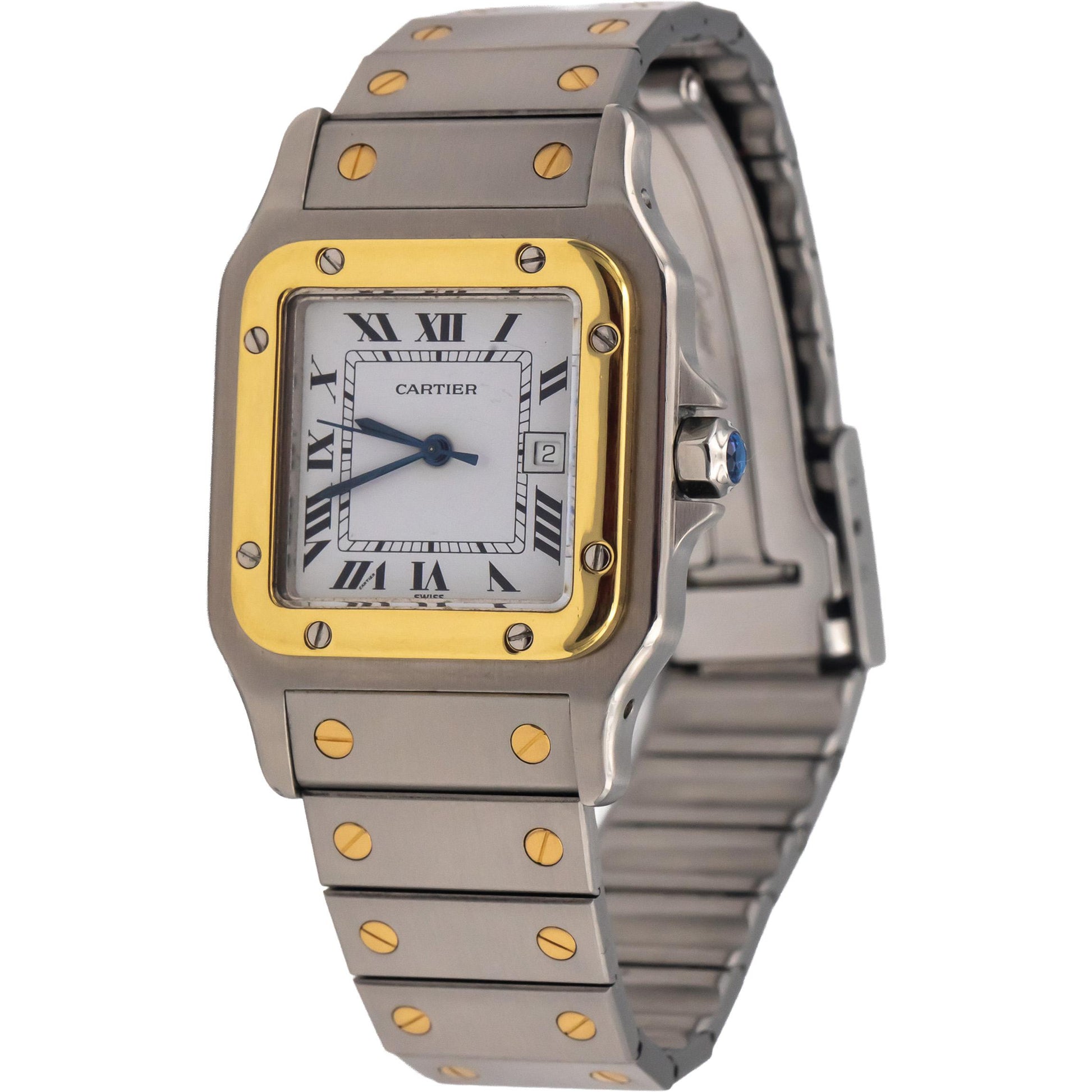 CARTIER Santos Carree Stainless Steel 18k Gold Automatic Watch 29mm Ref 2671