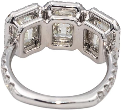 GIA Certified 18k White Gold Diamond Engagement Ring 4.04CTW Size 6.5