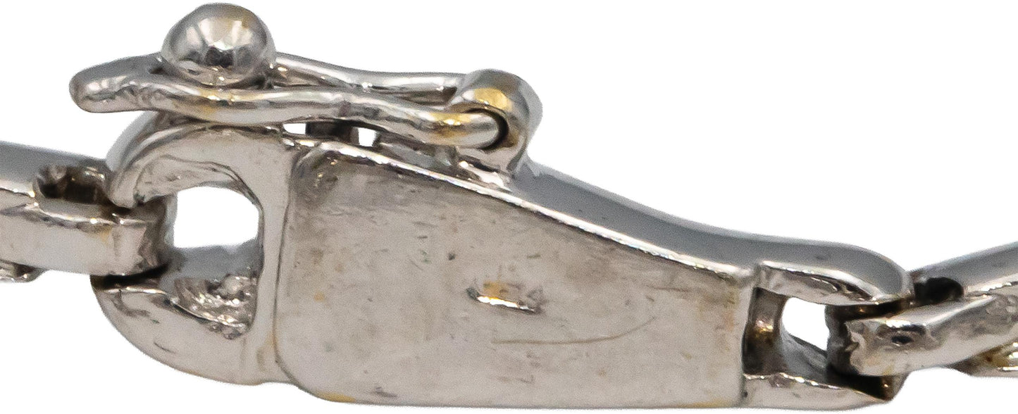 18k White Gold VS Round Diamond Fancy Link Bracelet 1.0CT