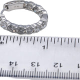 14k White Gold Round Diamond Inside Out Hoop Earrings 5.0CT