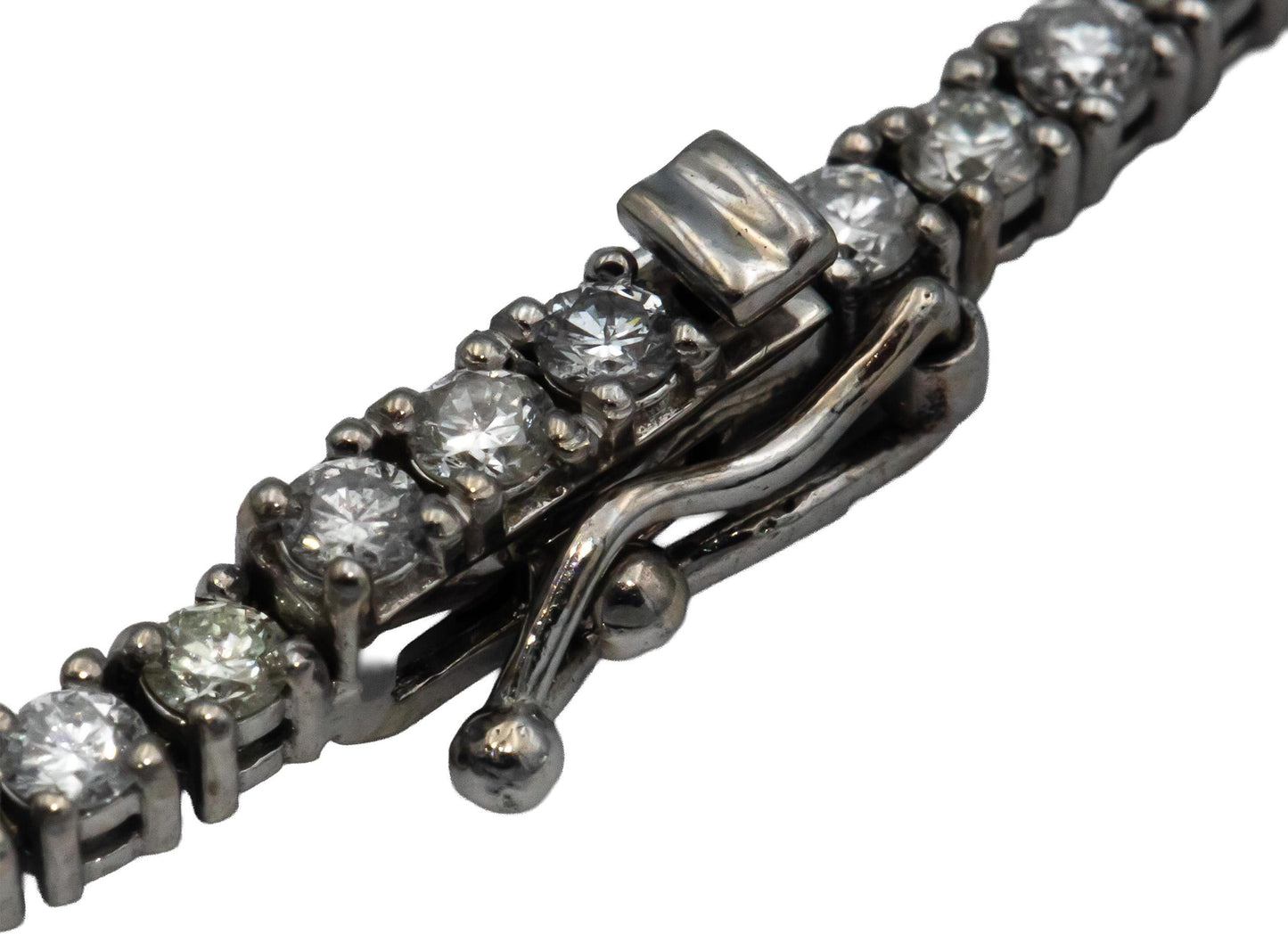 14k White Gold VS Round Diamond Tennis Necklace 6.82CT