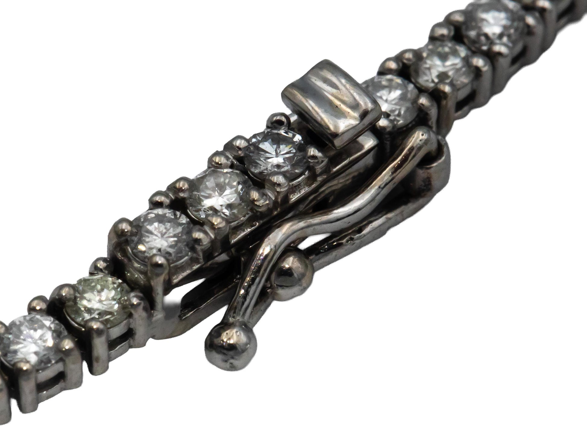 14k White Gold VS Round Diamond Tennis Necklace 6.82CT