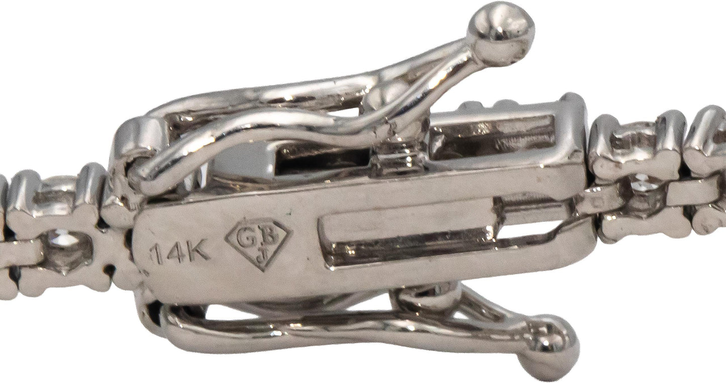 14k White Gold VS Round Diamond Tennis Bracelet 2.74CT