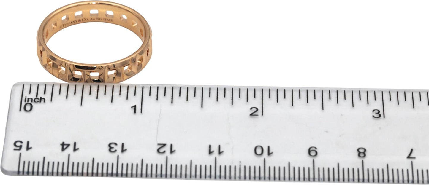 TIFFANY & CO. 18k Rose Gold Tiffany T True Narrow Band Ring Size 12.25