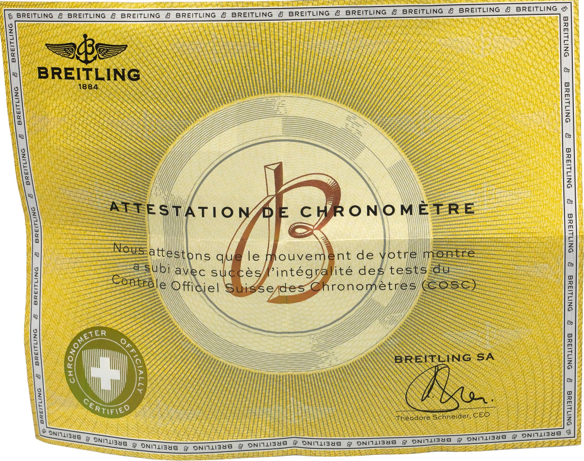 BREITLING Super Avenger II A13371 Stainless Steel Chronograph Watch w Box Papers