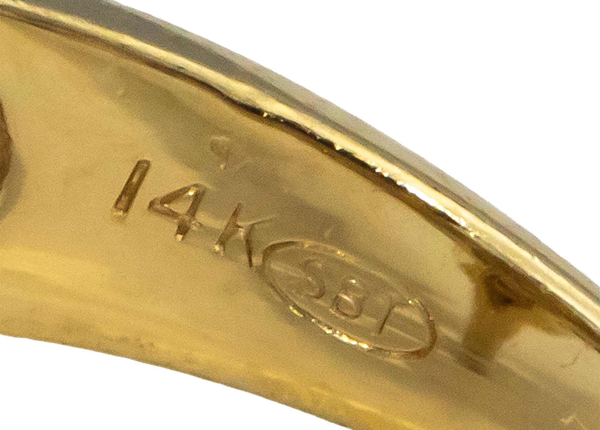 14k Yellow Gold VS Round and Baguette Cut Diamond Cocktail Ring 1.0CT Size 7.25