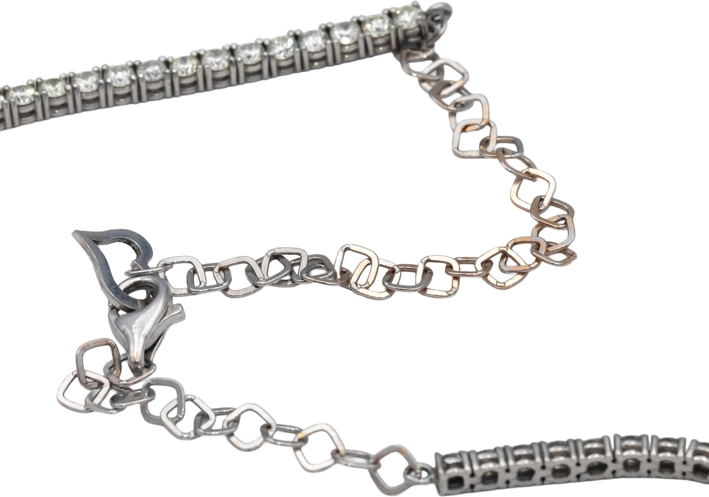 14k White Gold VS Round Diamond Tennis Necklace 5.86CT