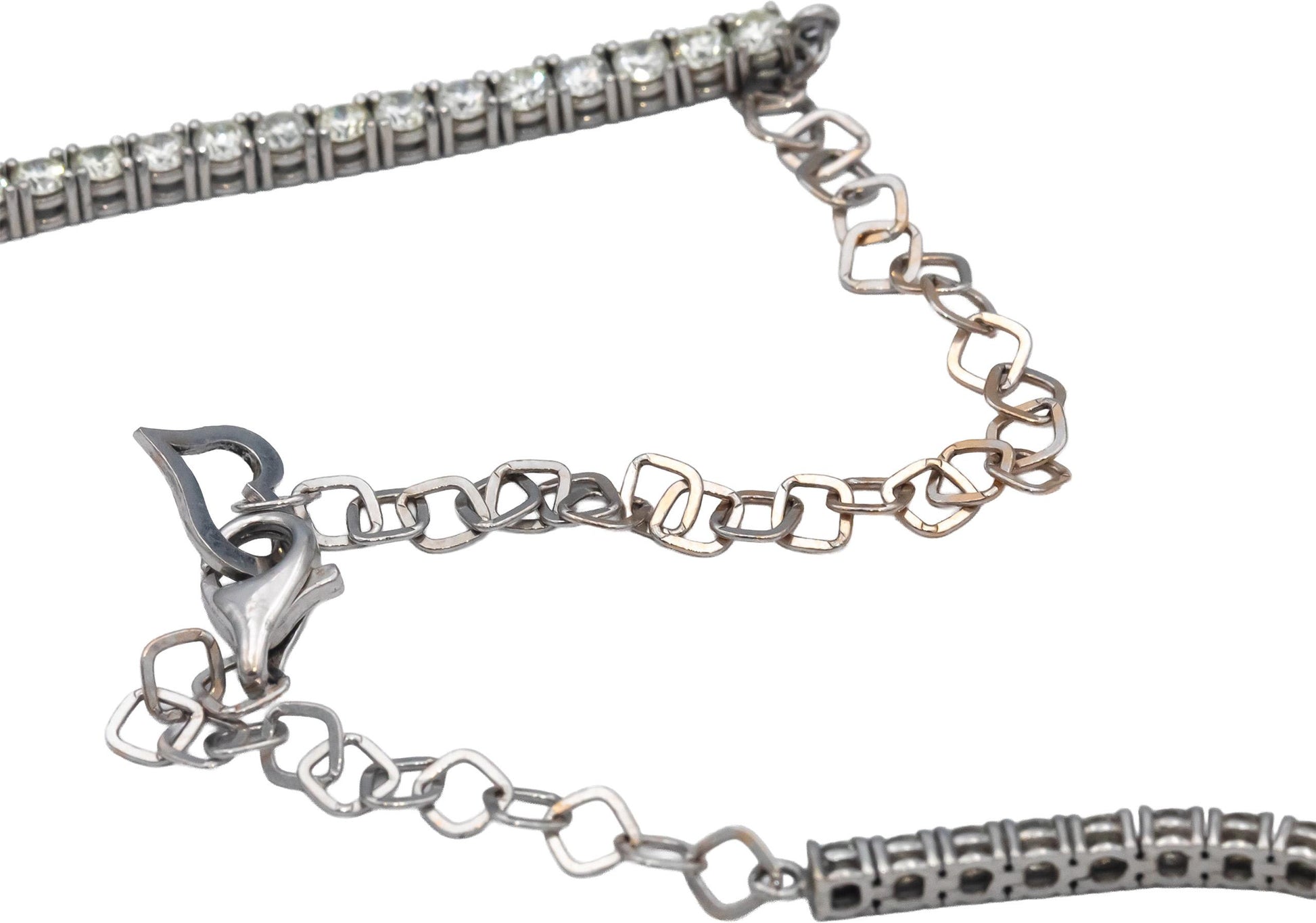 14k White Gold VS Round Diamond Tennis Necklace 5.86CT