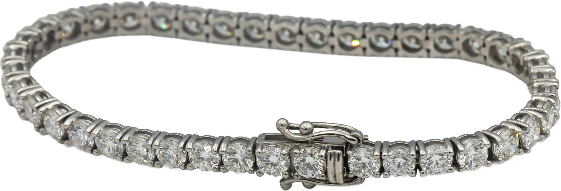 14k White Gold Round Diamond Tennis Bracelet 10.26CT