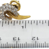 18k Yellow & White Gold VS Round Diamond Cluster Abstract Earrings 0.50CT